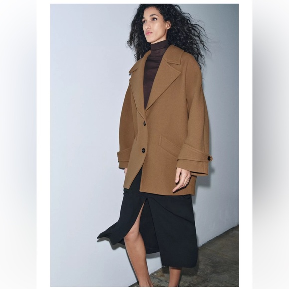 OVERSIZE WOOL BLEND COAT ZW COLLECTIONLIMITED EDITION